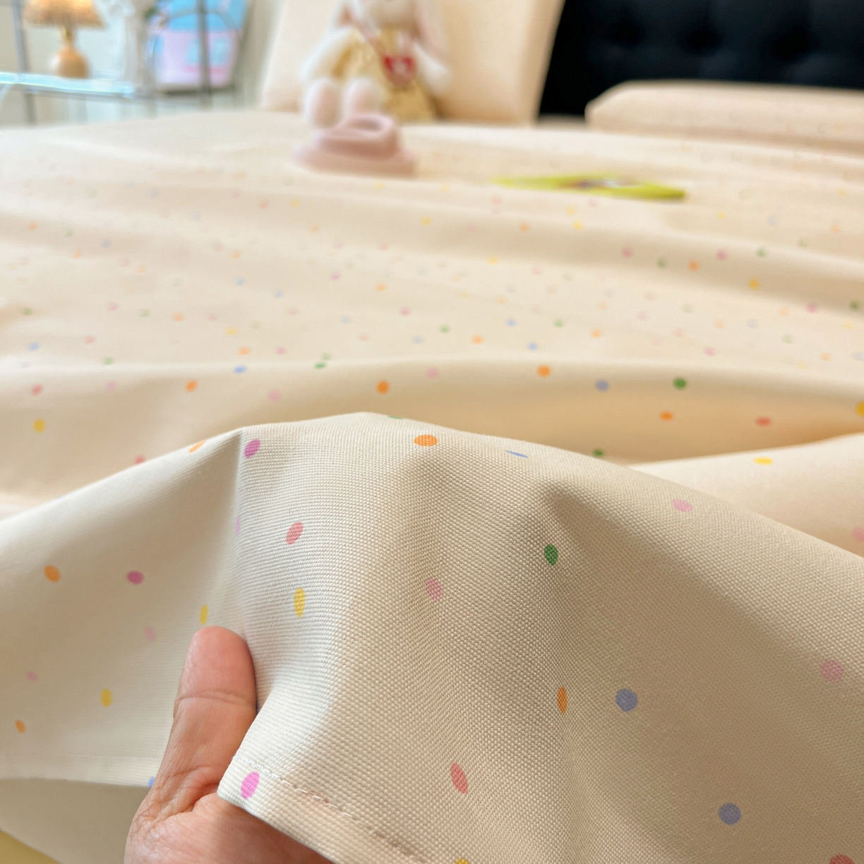 91家纺网 家纺一手货源 找家纺 韩巢家纺 2026新款老粗布床单凉席席子床单单件 波点世界【老粗布】