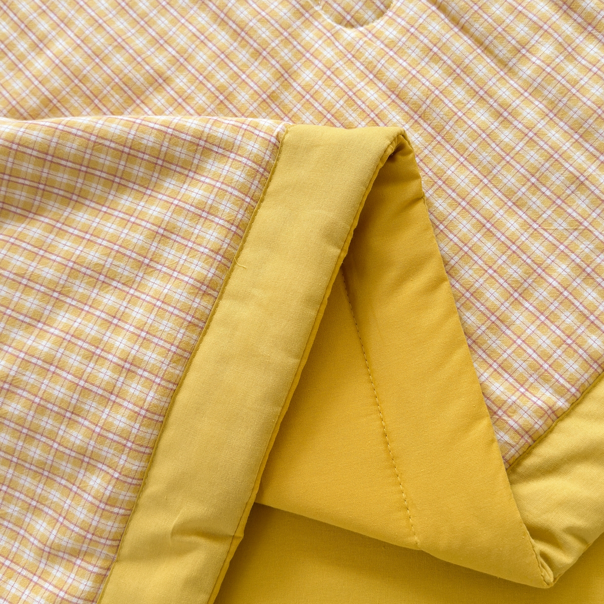 91家纺网 家纺一手货源 找家纺 雯雨家纺 2026新款A类全棉色织里外全棉夏被 静初黄