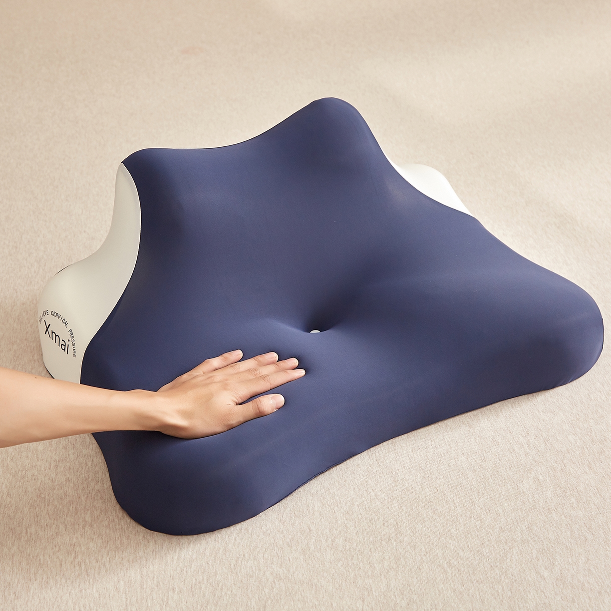 91家纺网 家纺一手货源 找家纺 珍贝家纺 2026新款跨境出口外贸记忆棉多功能慢回弹趴枕睡眠趴睡枕头枕芯 午睡趴枕-大海蓝