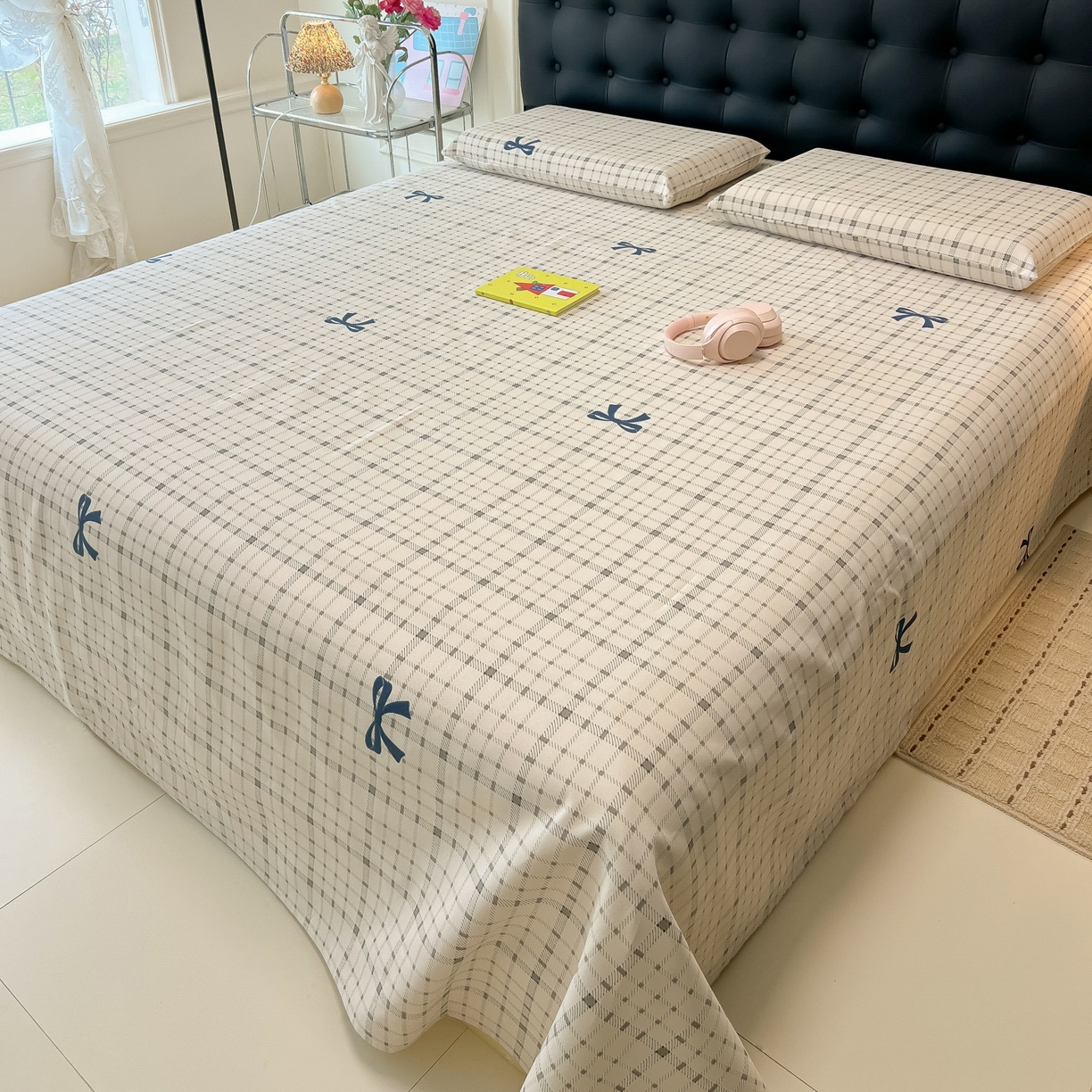 91家纺网 家纺一手货源 找家纺 韩巢家纺 2026新款老粗布床单凉席席子床单单件 格韵【老粗布】