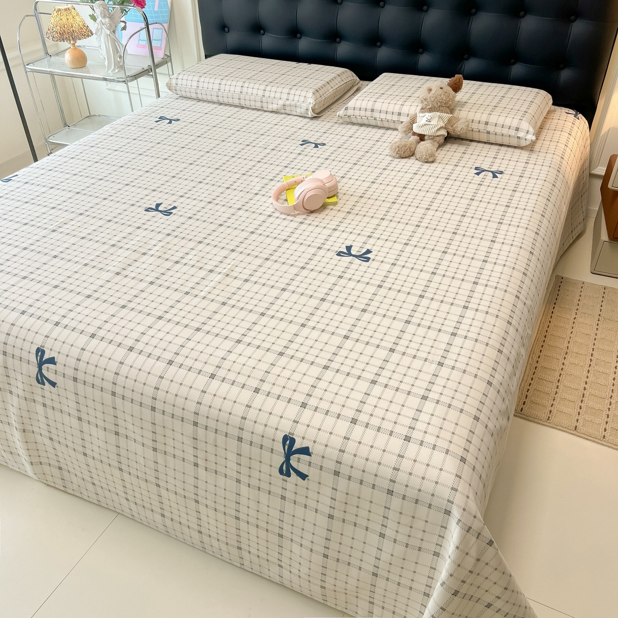 91家纺网 家纺一手货源 找家纺 韩巢家纺 2026新款老粗布床单凉席席子床单单件 格韵【老粗布】