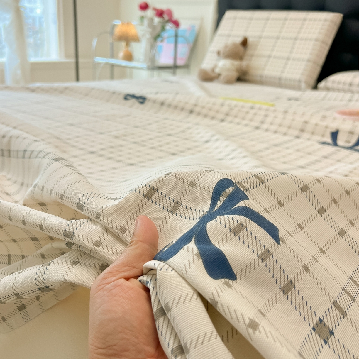 91家纺网 家纺一手货源 找家纺 韩巢家纺 2026新款老粗布床单凉席席子床单单件 格韵【老粗布】