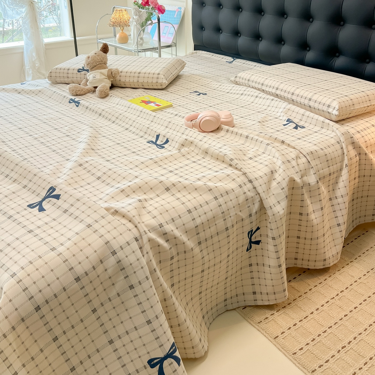 91家纺网 家纺一手货源 找家纺 韩巢家纺 2026新款老粗布床单凉席席子床单单件 格韵【老粗布】