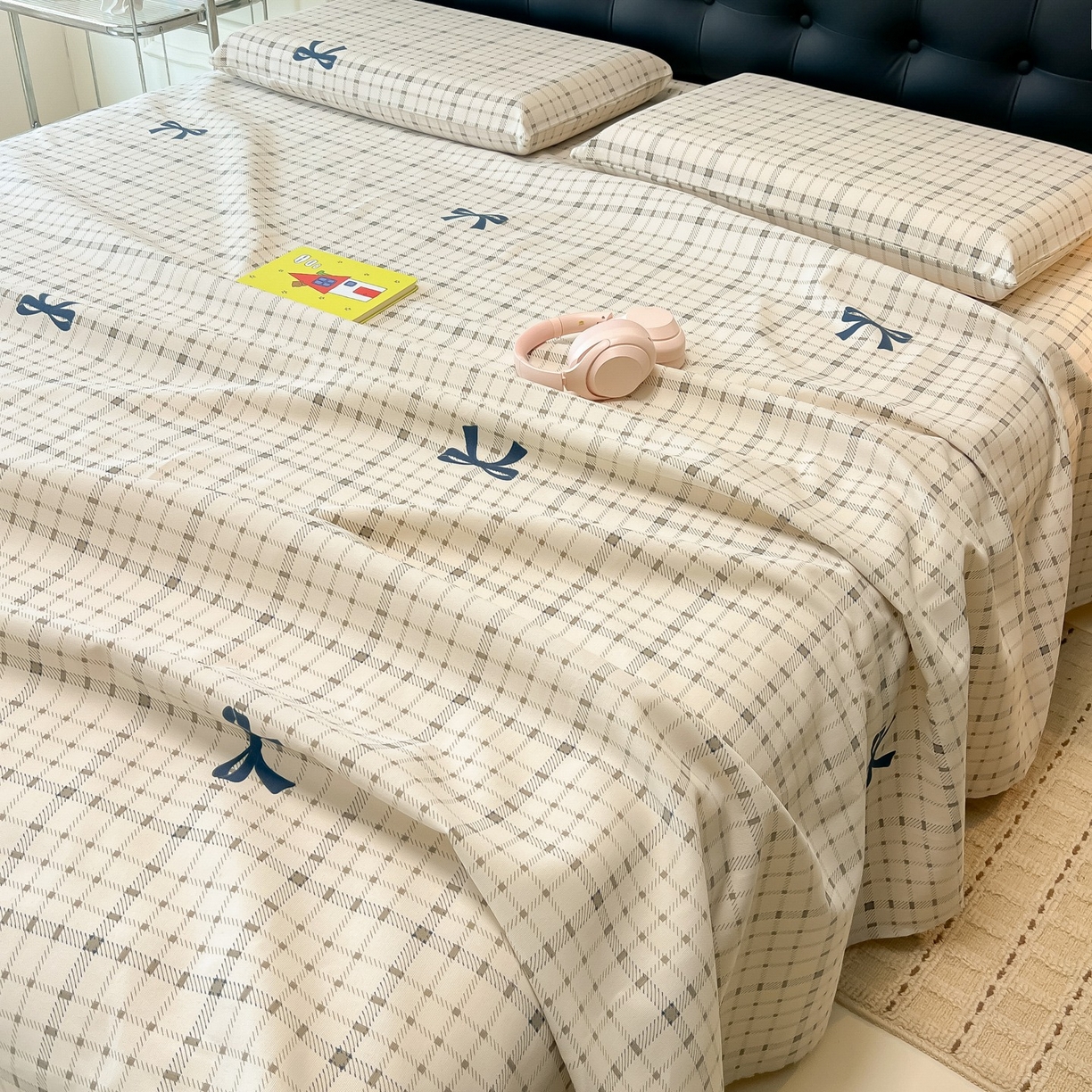 91家纺网 家纺一手货源 找家纺 韩巢家纺 2026新款老粗布床单凉席席子床单单件 格韵【老粗布】