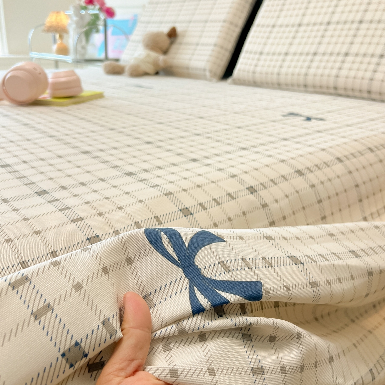 91家纺网 家纺一手货源 找家纺 韩巢家纺 2026新款老粗布床单凉席席子床单单件 格韵【老粗布】