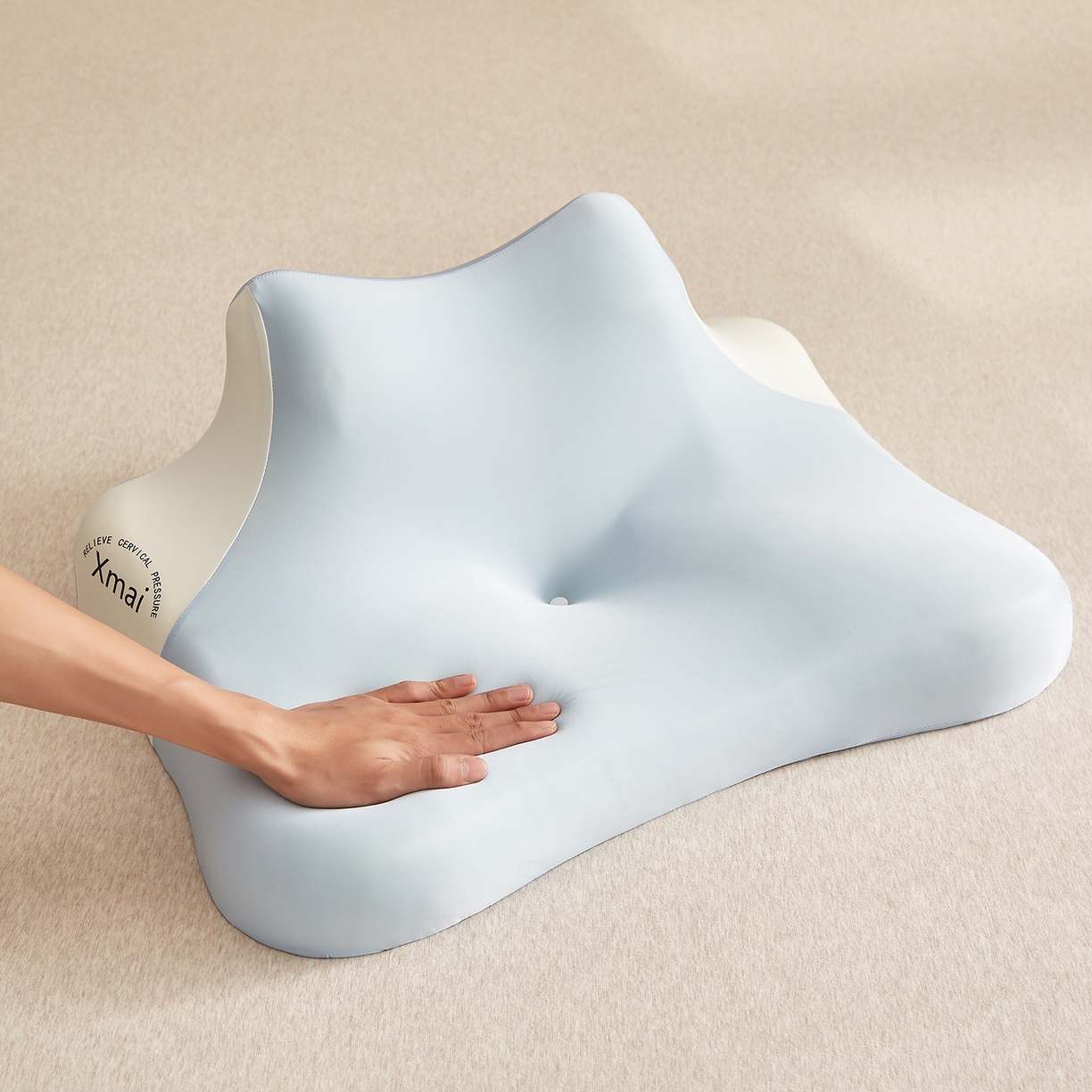 91家纺网 家纺一手货源 找家纺 珍贝家纺 2026新款跨境出口外贸记忆棉多功能慢回弹趴枕睡眠趴睡枕头枕芯 午睡趴枕-天空蓝