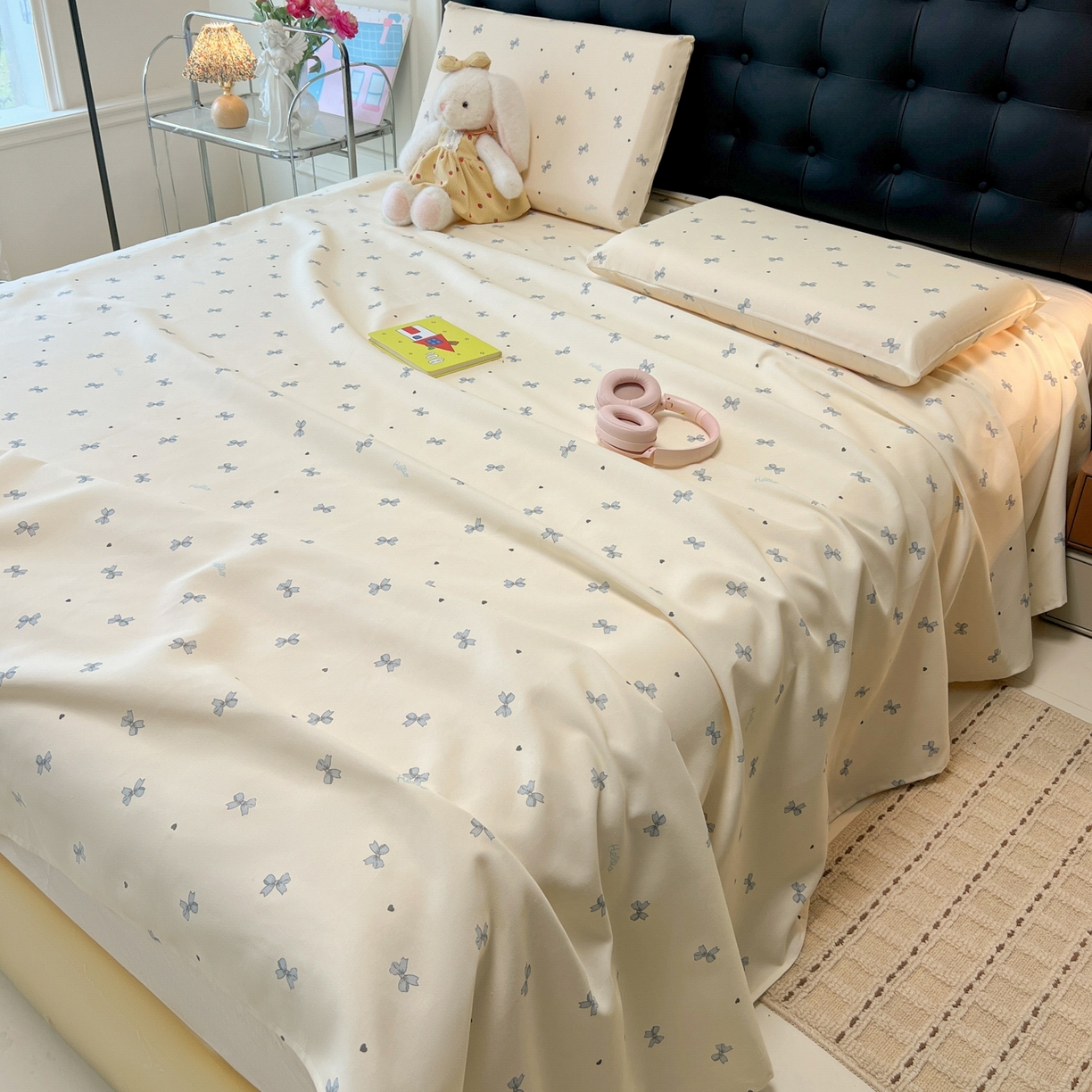 91家纺网 家纺一手货源 找家纺 韩巢家纺 2026新款老粗布床单凉席席子床单单件 兰相思【老粗布】