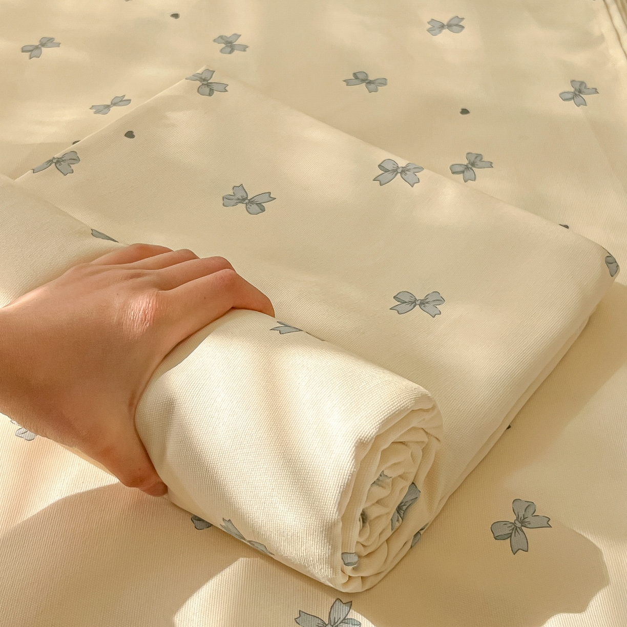 91家纺网 家纺一手货源 找家纺 韩巢家纺 2026新款老粗布床单凉席席子床单单件 兰相思【老粗布】