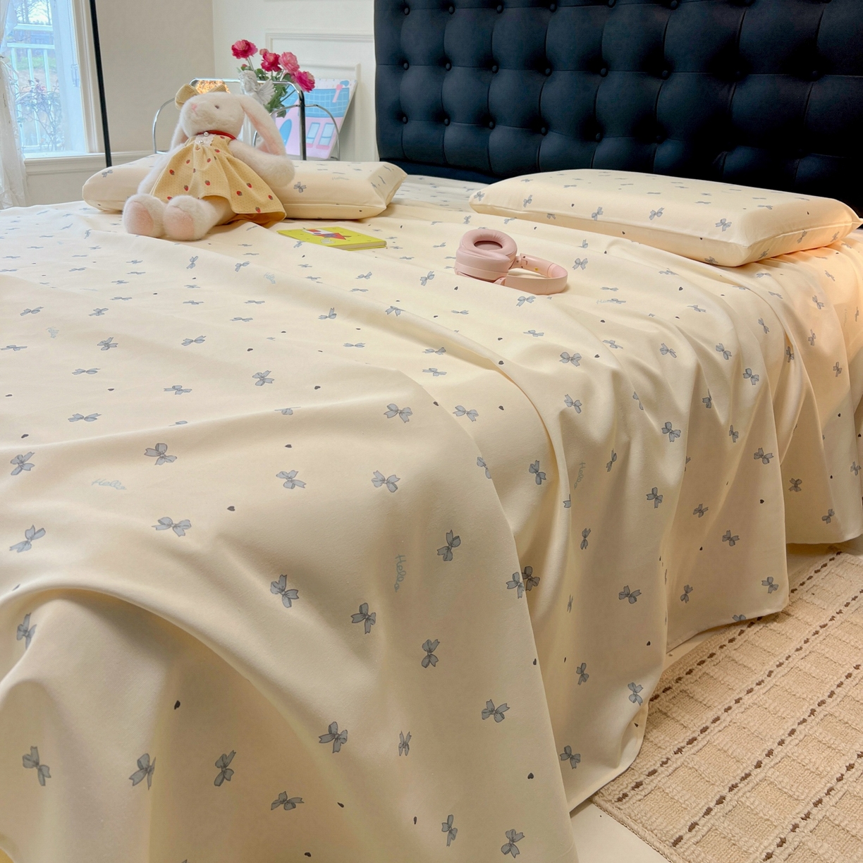 91家纺网 家纺一手货源 找家纺 韩巢家纺 2026新款老粗布床单凉席席子床单单件 兰相思【老粗布】