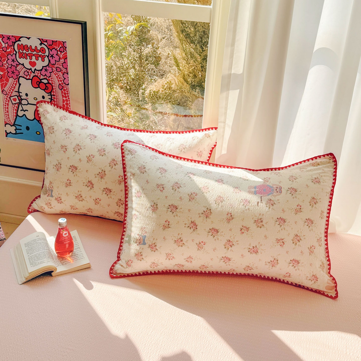 91家纺网 家纺一手货源 找家纺 玉海棠家纺 2026新款高品质A类泡芙纱甜栗贝壳边套件系列-小红书推荐（110g） 甜栗-甜卷兔兔