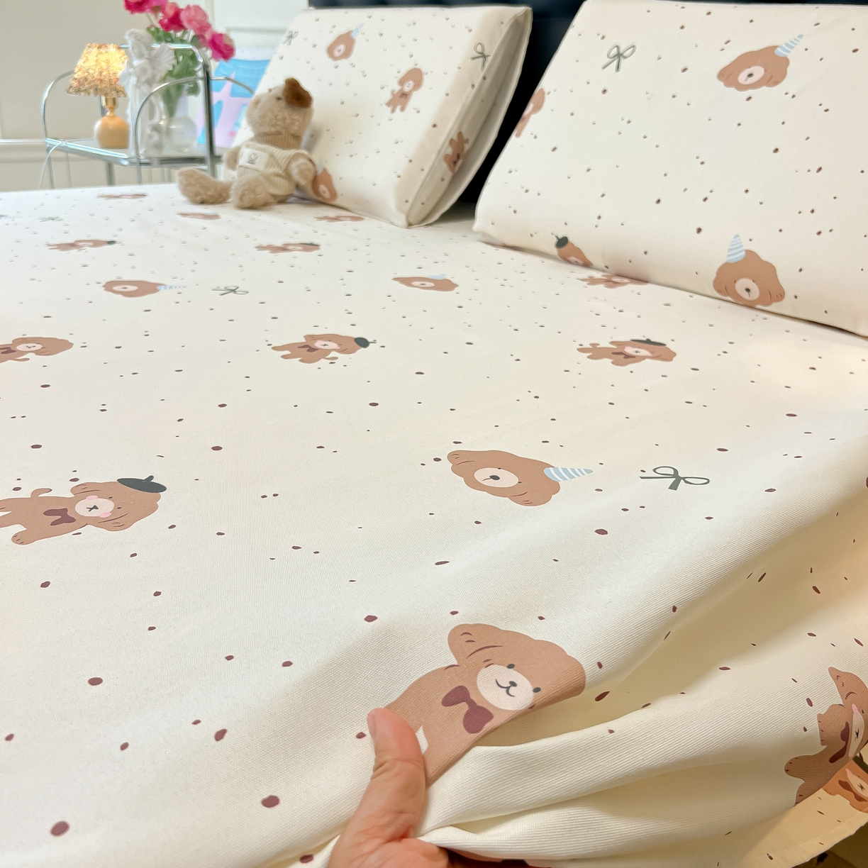 91家纺网 家纺一手货源 找家纺 韩巢家纺 2026新款老粗布床单凉席席子床单单件 萌趣小汪【老粗布】