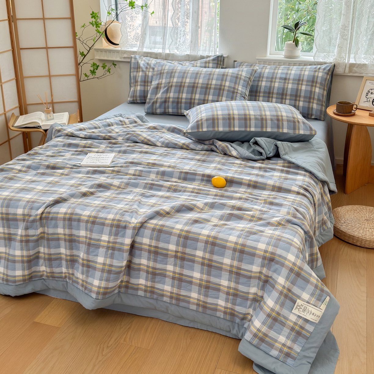 91家纺网 家纺一手货源 找家纺 雯雨家纺 2026新款A类全棉色织里外全棉夏被 莫尼兰