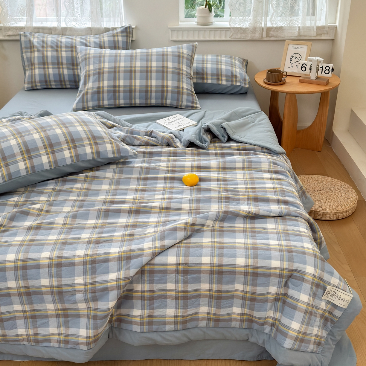 91家纺网 家纺一手货源 找家纺 雯雨家纺 2026新款A类全棉色织里外全棉夏被 莫尼兰