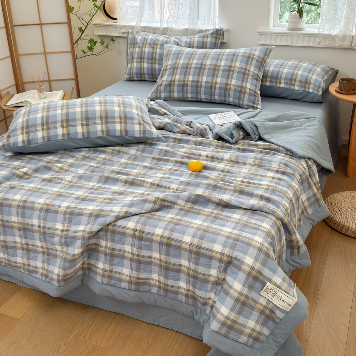 91家纺网 家纺一手货源 找家纺 雯雨家纺 2026新款A类全棉色织里外全棉夏被 莫尼兰