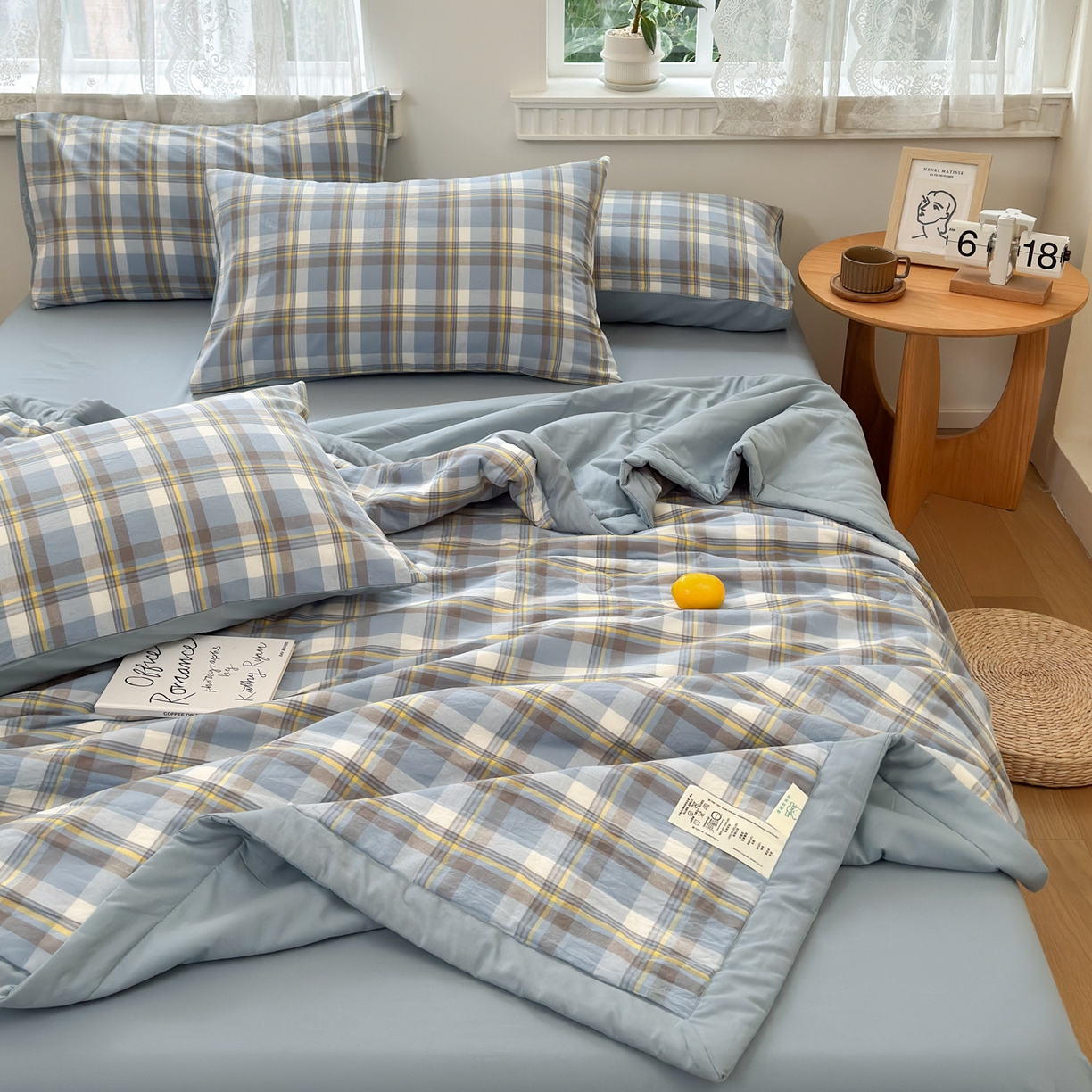 91家纺网 家纺一手货源 找家纺 雯雨家纺 2026新款A类全棉色织里外全棉夏被 莫尼兰