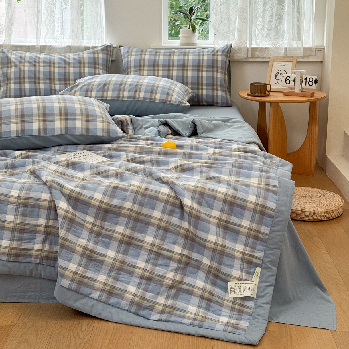 91家纺网 家纺一手货源 找家纺 雯雨家纺 2026新款A类全棉色织里外全棉夏被 莫尼兰