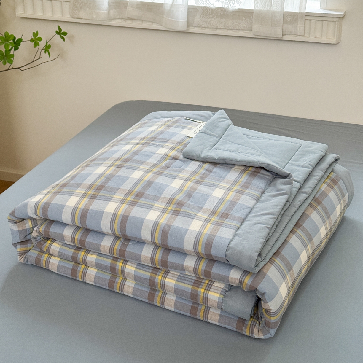 91家纺网 家纺一手货源 找家纺 雯雨家纺 2026新款A类全棉色织里外全棉夏被 莫尼兰