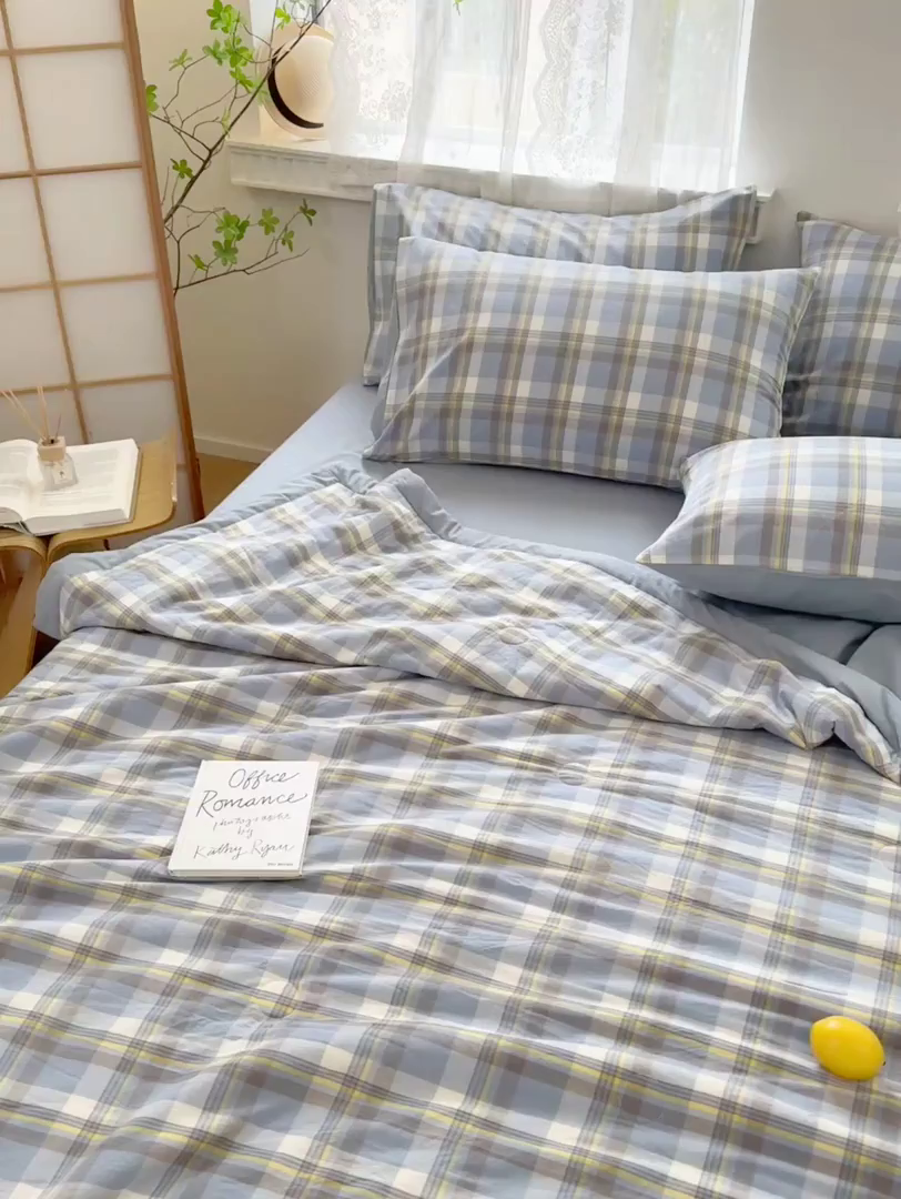 91家纺网 家纺一手货源 找家纺 雯雨家纺 2026新款A类全棉色织里外全棉夏被 莫尼兰