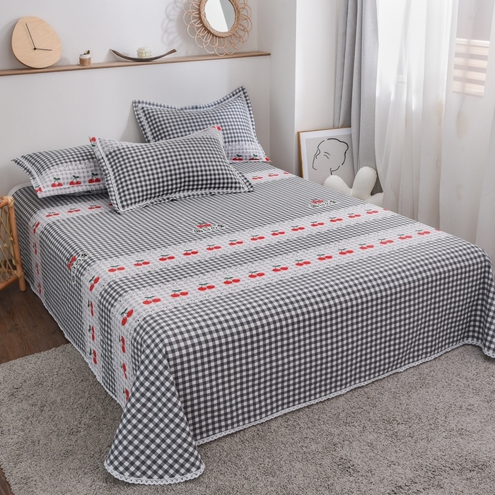 91家纺网 家纺一手货源 找家纺 （总）仟网汇 2026新款老粗布蕾丝花边凉席席子三件套（无纺布手提包装）