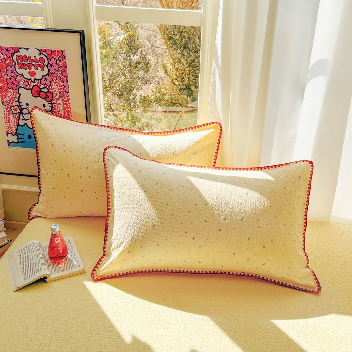 91家纺网 家纺一手货源 找家纺 玉海棠家纺 2026新款高品质A类泡芙纱甜栗贝壳边套件系列-小红书推荐（110g） 甜栗-星月糖粒