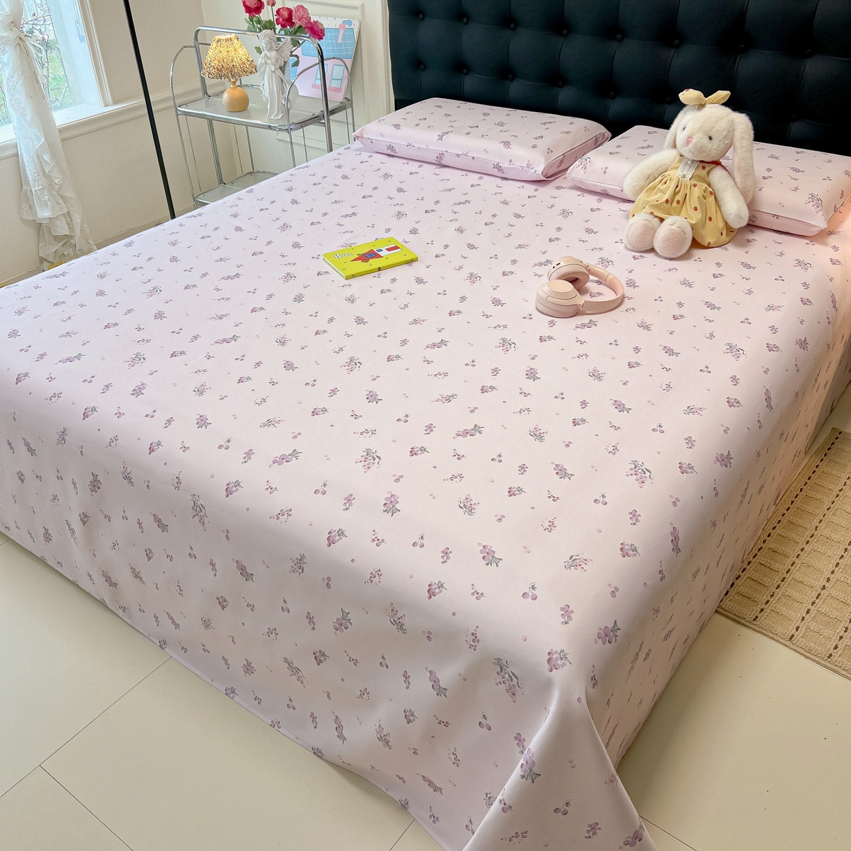 91家纺网 家纺一手货源 找家纺 韩巢家纺 2026新款老粗布床单凉席席子床单单件 葡萄七分甜【老粗布】