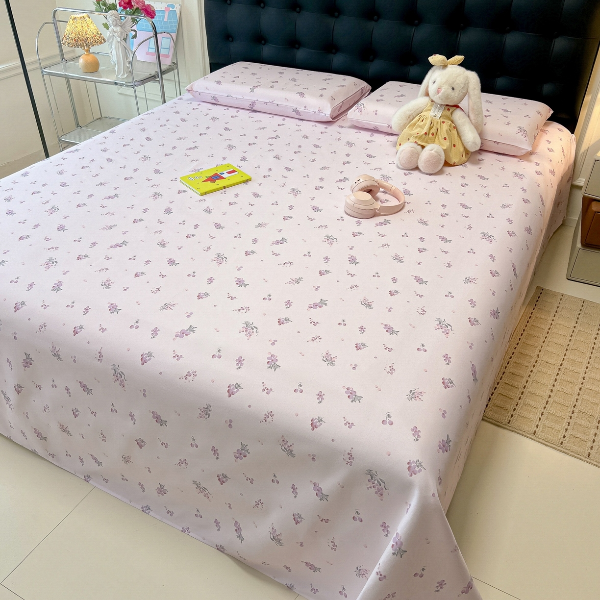 91家纺网 家纺一手货源 找家纺 韩巢家纺 2026新款老粗布床单凉席席子床单单件 葡萄七分甜【老粗布】