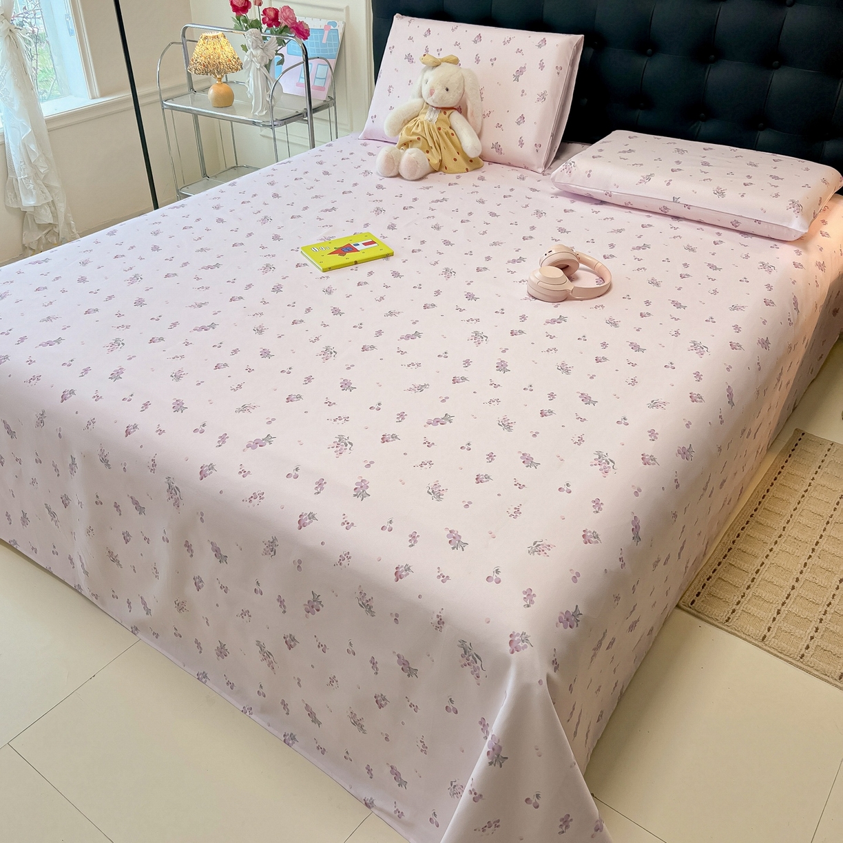 91家纺网 家纺一手货源 找家纺 韩巢家纺 2026新款老粗布床单凉席席子床单单件 葡萄七分甜【老粗布】