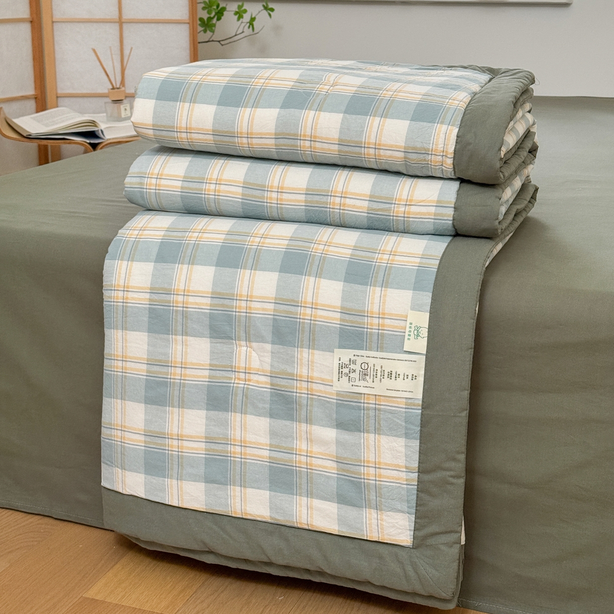 91家纺网 家纺一手货源 找家纺 雯雨家纺 2026新款A类全棉色织里外全棉夏被 遇见兰