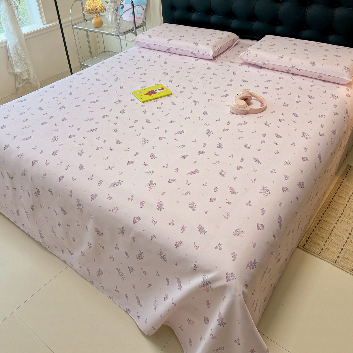 91家纺网 家纺一手货源 找家纺 韩巢家纺 2026新款老粗布床单凉席席子床单单件 葡萄七分甜【老粗布】