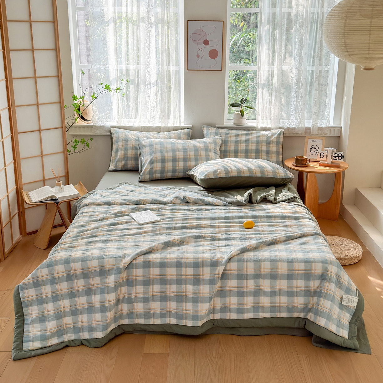 91家纺网 家纺一手货源 找家纺 雯雨家纺 2026新款A类全棉色织里外全棉夏被 遇见兰