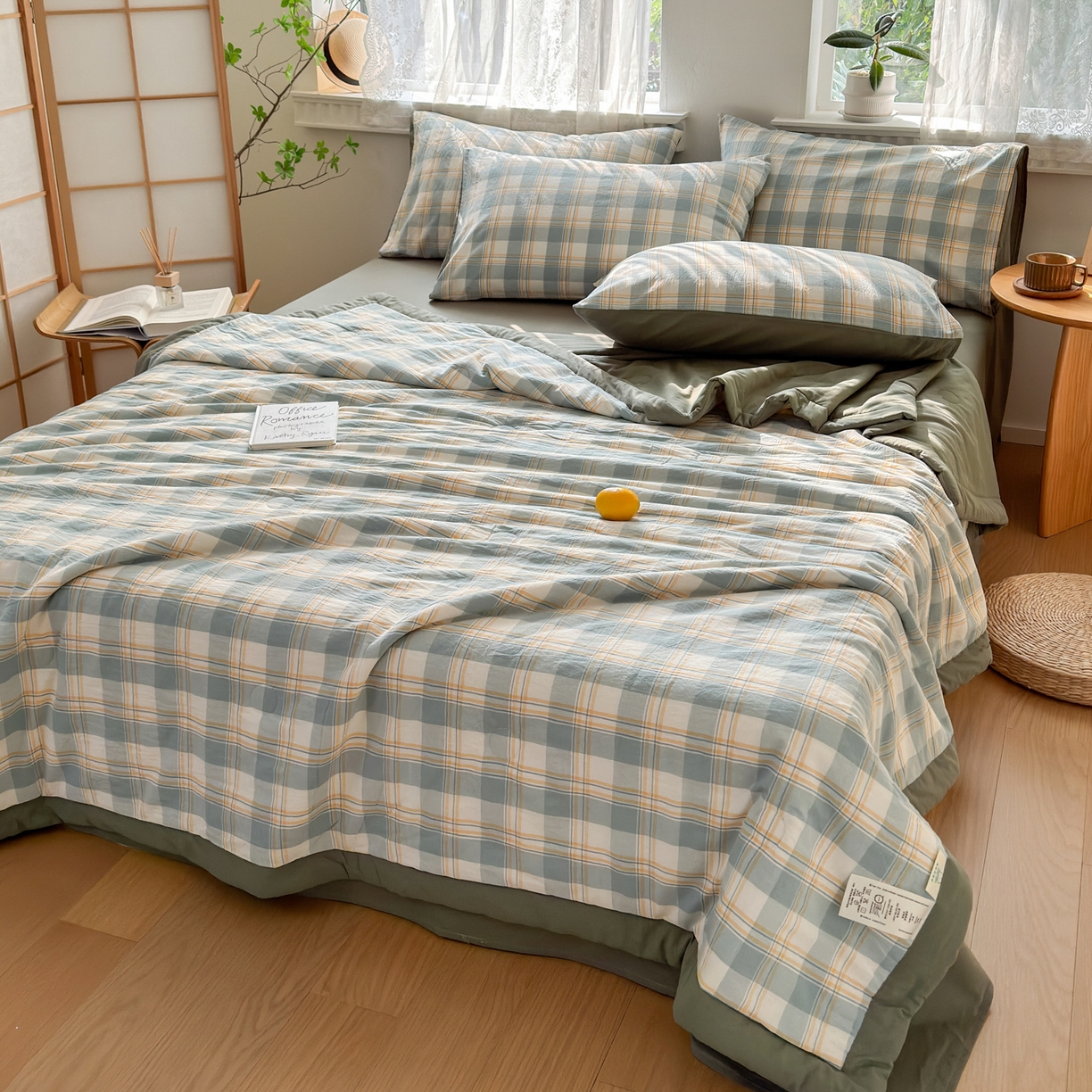 91家纺网 家纺一手货源 找家纺 雯雨家纺 2026新款A类全棉色织里外全棉夏被 遇见兰