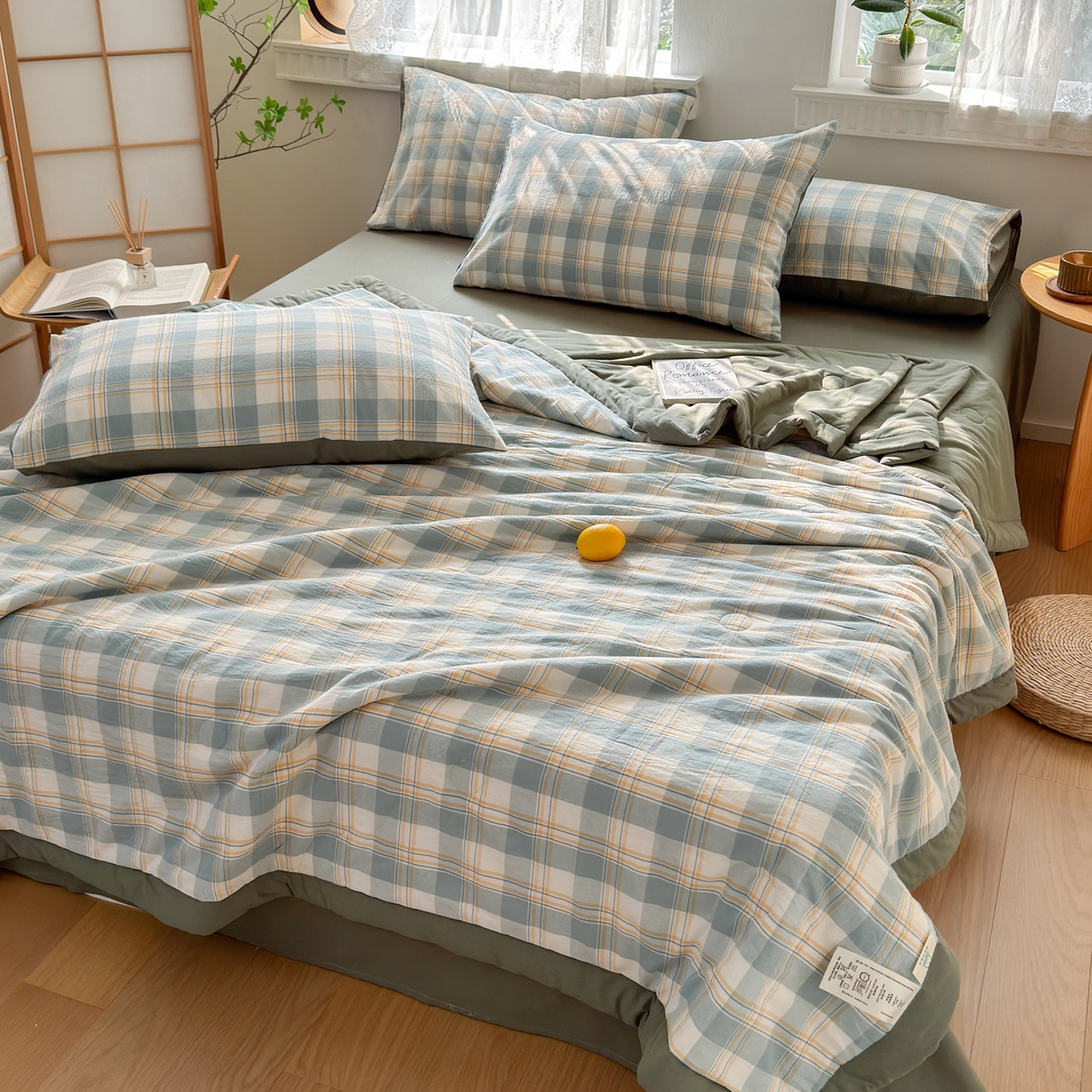 91家纺网 家纺一手货源 找家纺 雯雨家纺 2026新款A类全棉色织里外全棉夏被 遇见兰