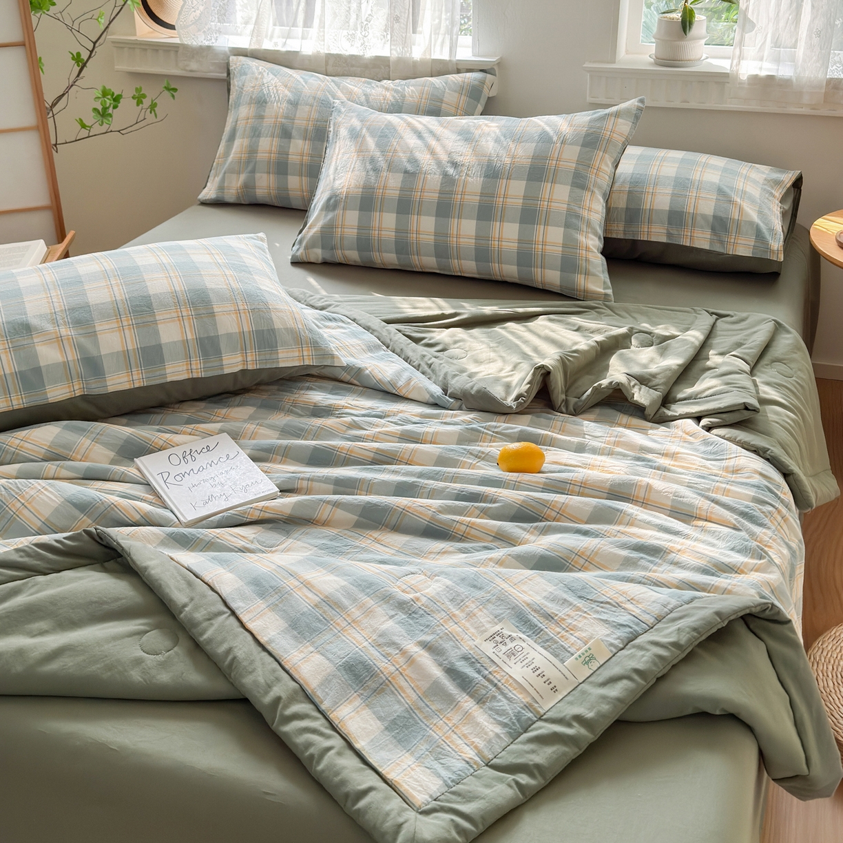 91家纺网 家纺一手货源 找家纺 雯雨家纺 2026新款A类全棉色织里外全棉夏被 遇见兰