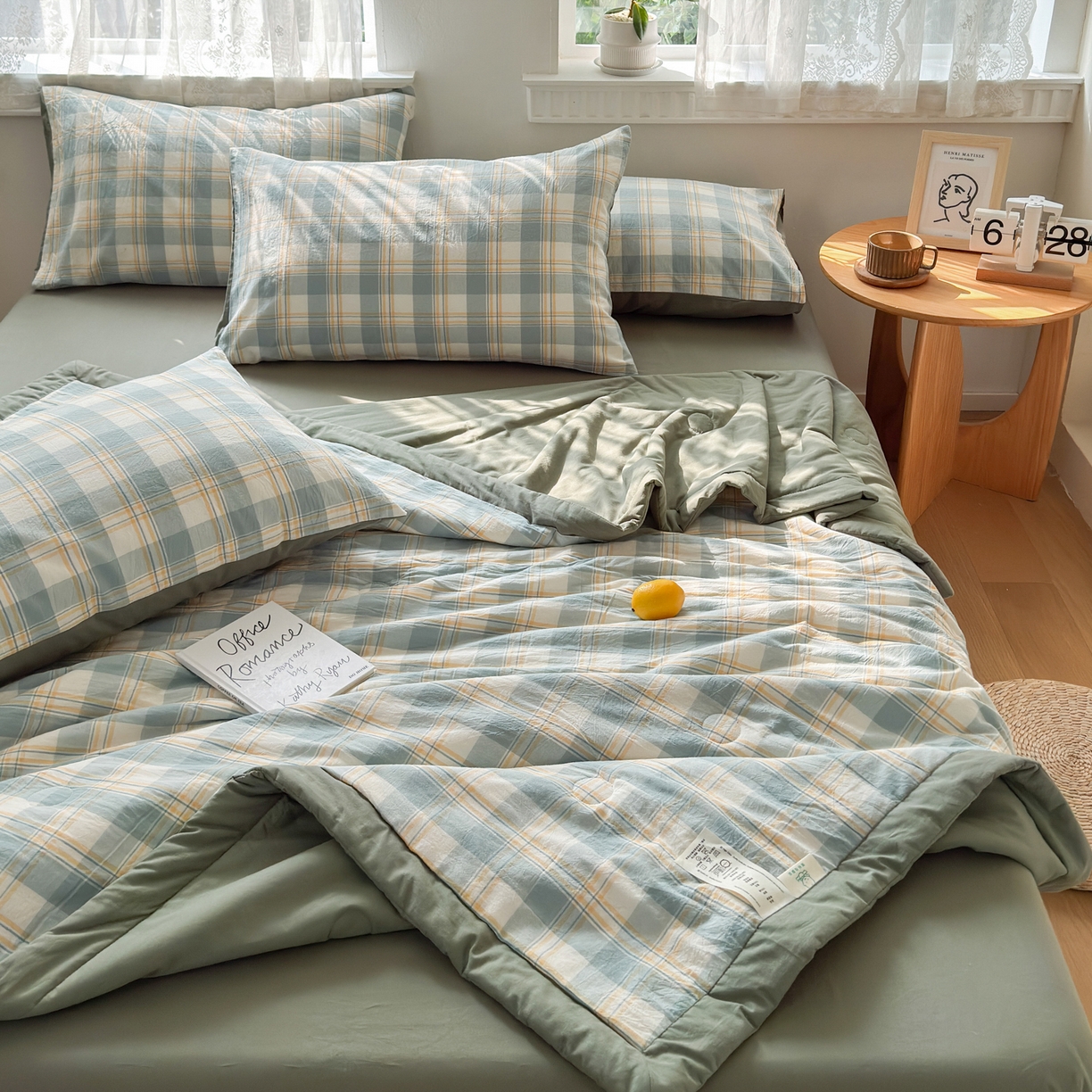 91家纺网 家纺一手货源 找家纺 雯雨家纺 2026新款A类全棉色织里外全棉夏被 遇见兰