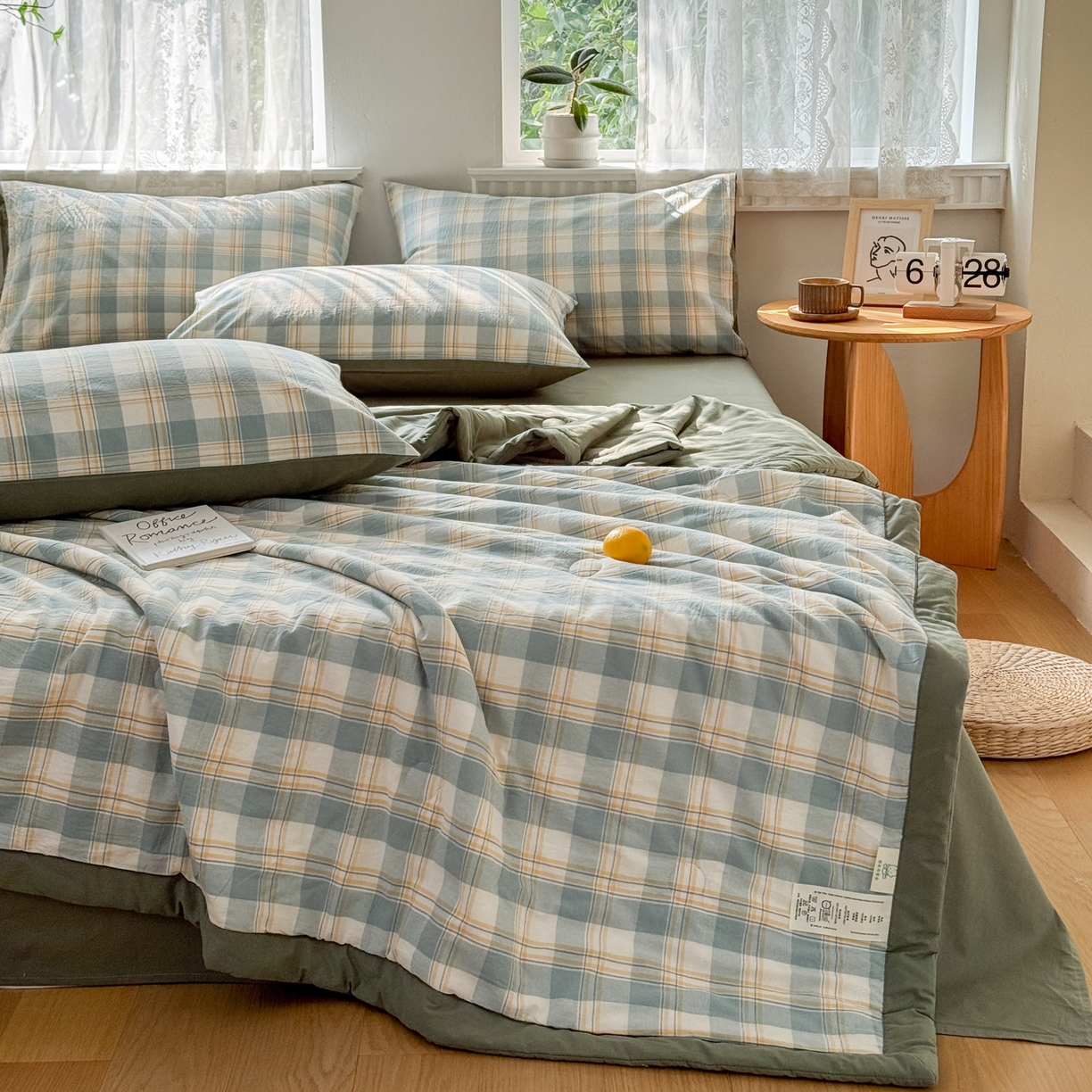 91家纺网 家纺一手货源 找家纺 雯雨家纺 2026新款A类全棉色织里外全棉夏被 遇见兰