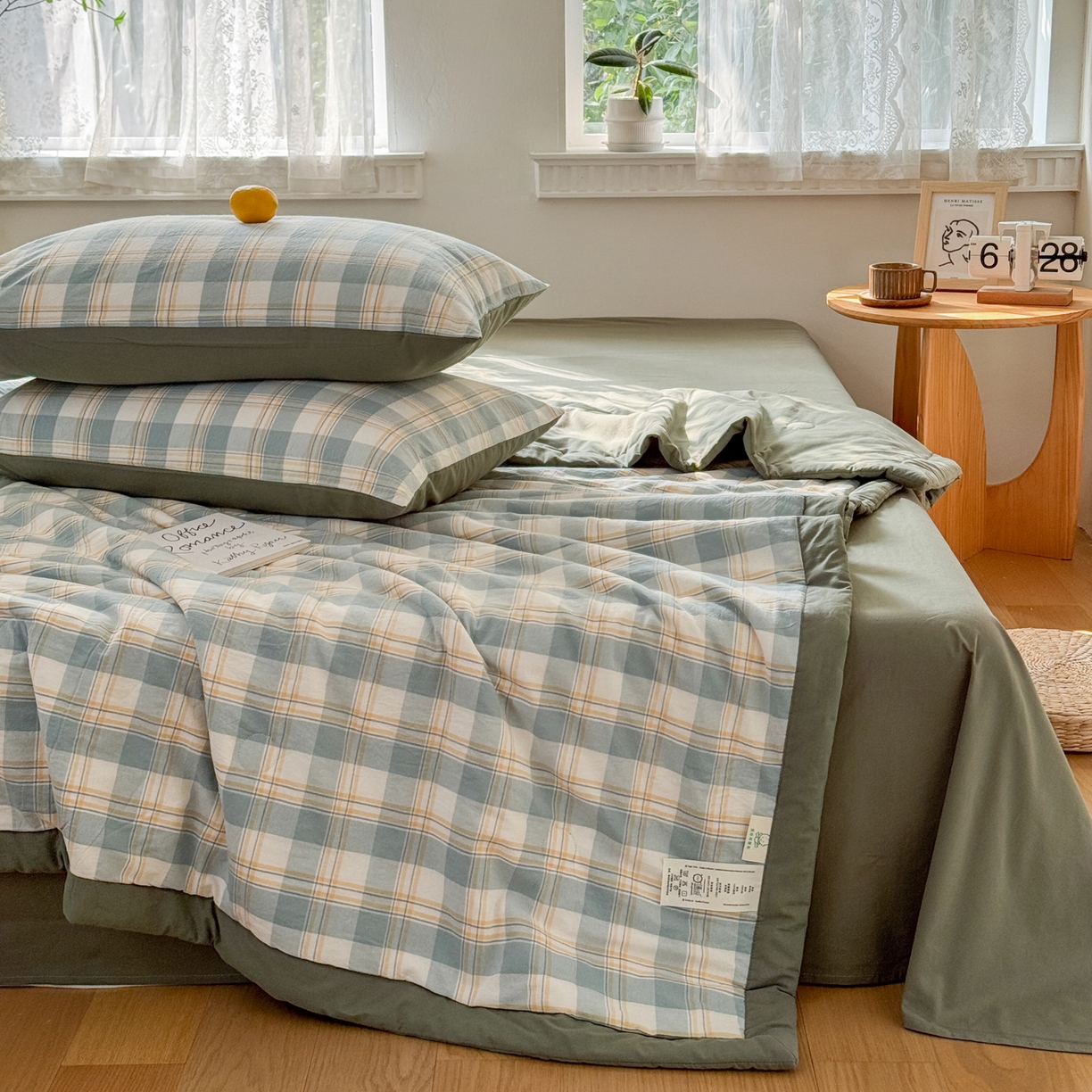 91家纺网 家纺一手货源 找家纺 雯雨家纺 2026新款A类全棉色织里外全棉夏被 遇见兰