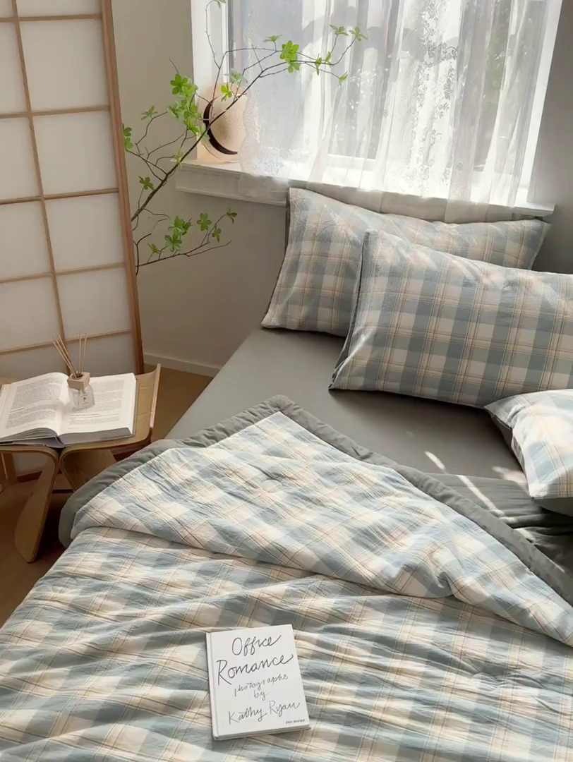 91家纺网 家纺一手货源 找家纺 雯雨家纺 2026新款A类全棉色织里外全棉夏被 遇见兰