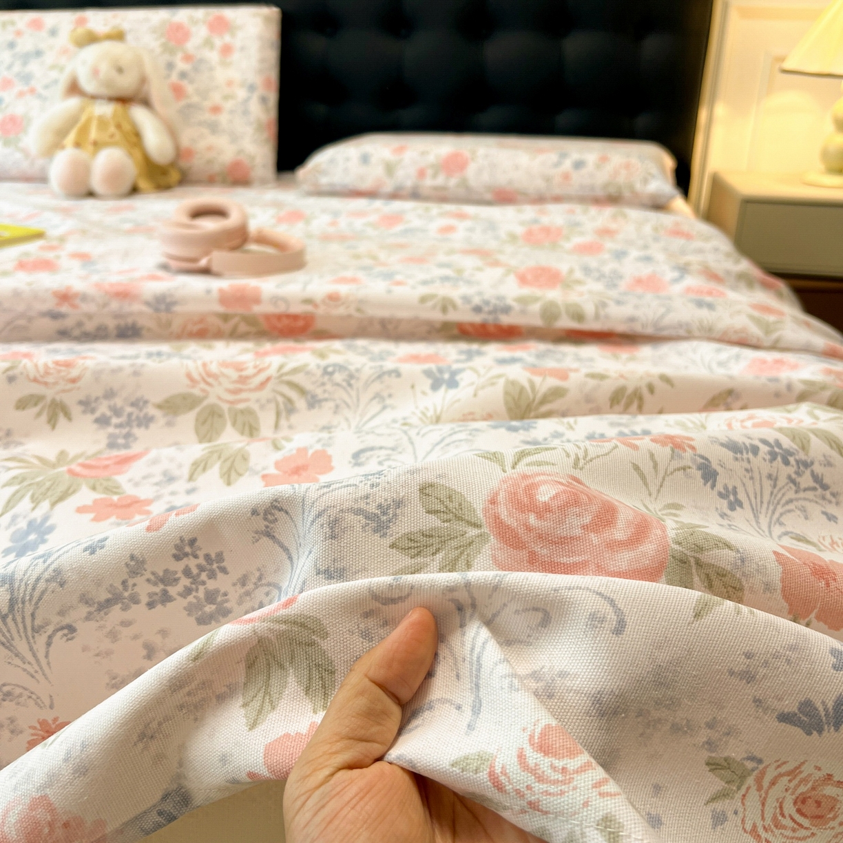 91家纺网 家纺一手货源 找家纺 韩巢家纺 2026新款老粗布床单凉席席子床单单件 蔷薇甜梦【老粗布】