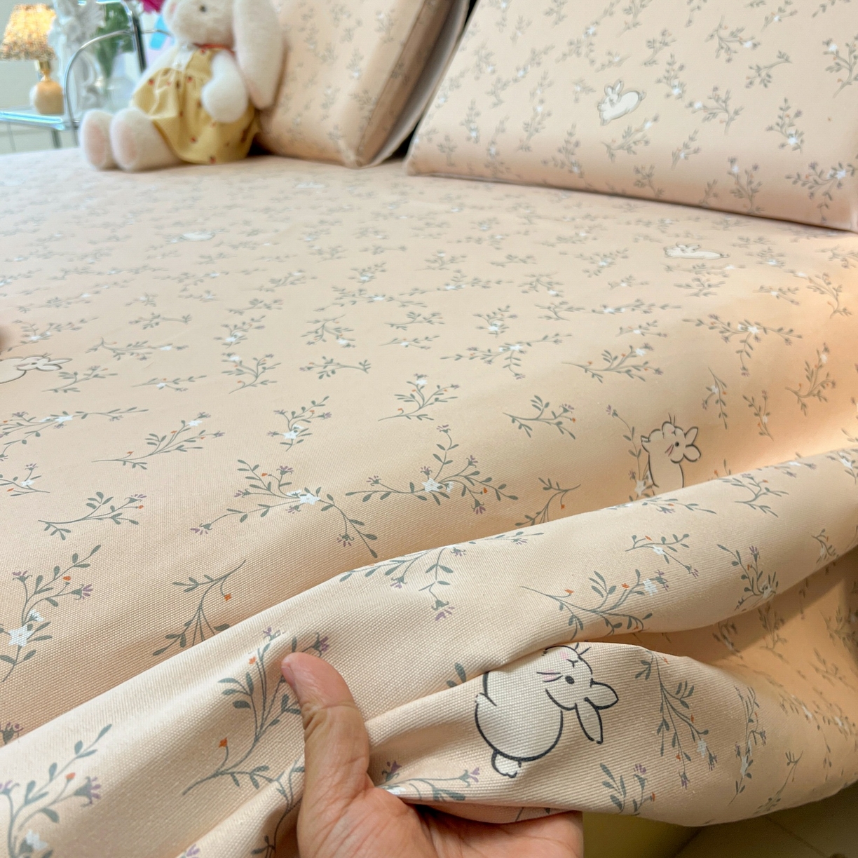 91家纺网 家纺一手货源 找家纺 韩巢家纺 2026新款老粗布床单凉席席子床单单件 森田野园【老粗布】