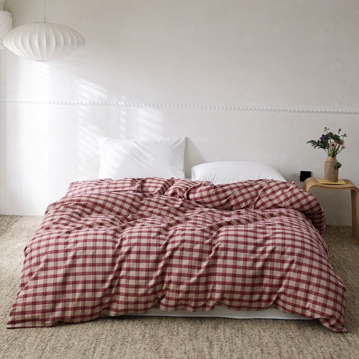 91家纺网 家纺一手货源 找家纺 （总）棉眠 2026新款调色盘水洗棉混搭单品系列-格子单被套