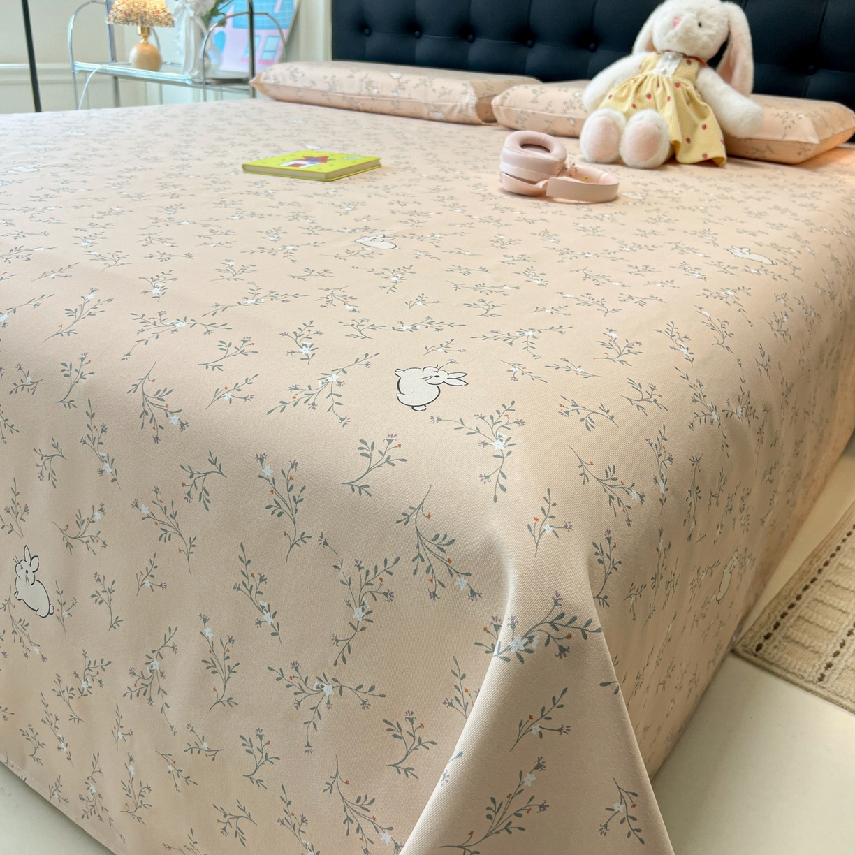 91家纺网 家纺一手货源 找家纺 韩巢家纺 2026新款老粗布床单凉席席子床单单件 森田野园【老粗布】