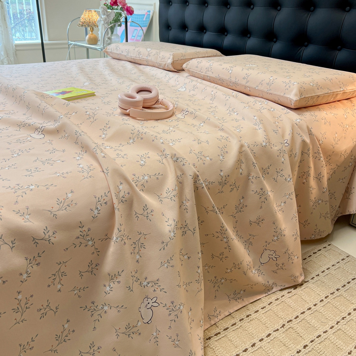 91家纺网 家纺一手货源 找家纺 韩巢家纺 2026新款老粗布床单凉席席子床单单件 森田野园【老粗布】