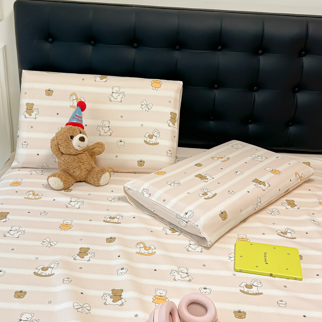 91家纺网 家纺一手货源 找家纺 韩巢家纺 2026新款老粗布床单凉席席子床单单件 童趣小熊【老粗布】