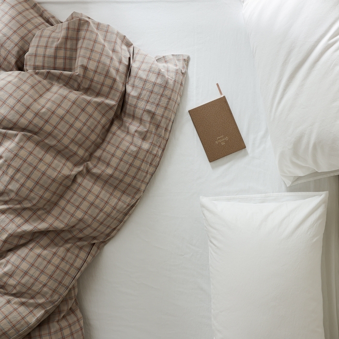 91家纺网 家纺一手货源 找家纺 棉眠 2026新款调色盘水洗棉混搭单品系列-格子单被套 焦糖格