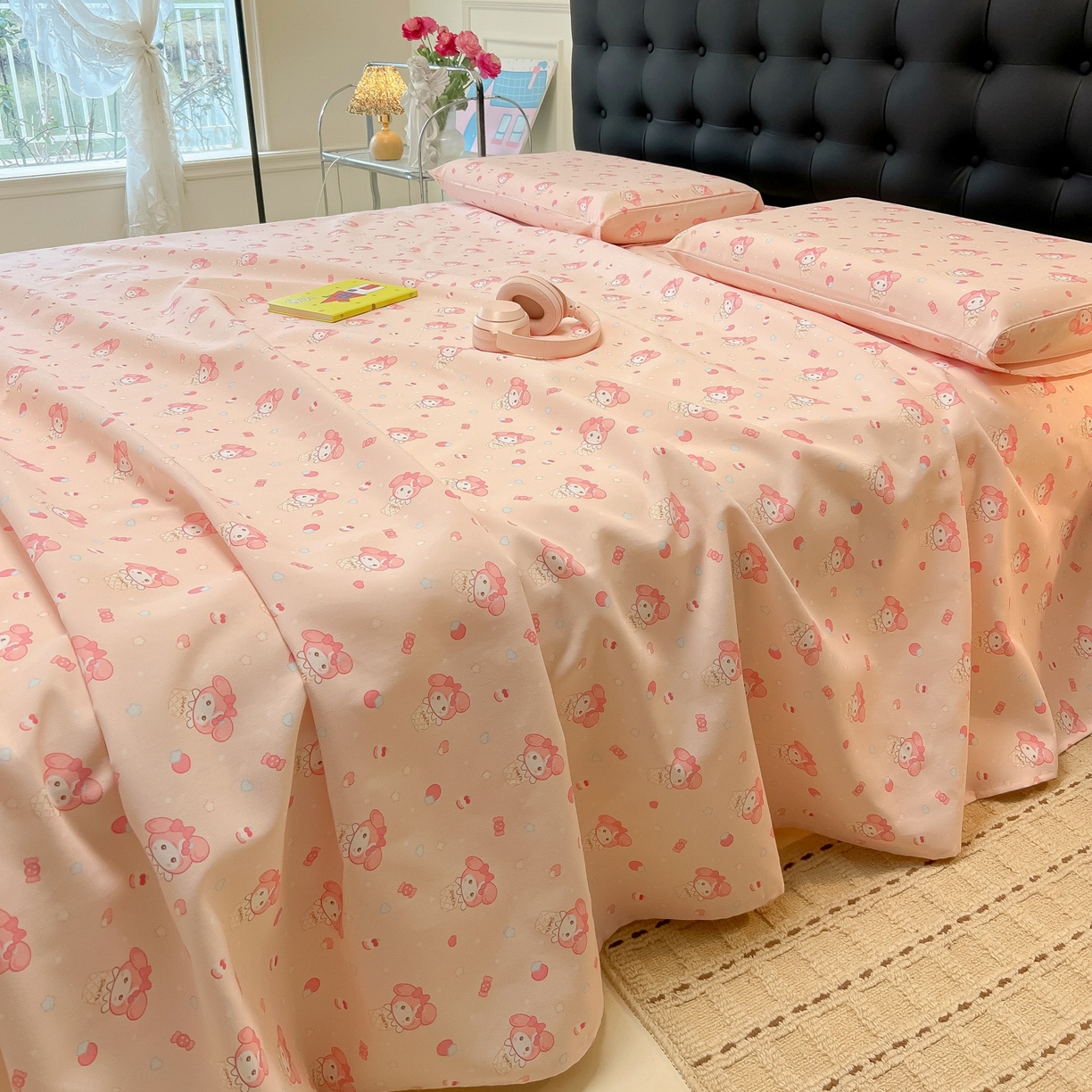 91家纺网 家纺一手货源 找家纺 韩巢家纺 2026新款老粗布床单凉席席子床单单件 小美冰激凌【老粗布】