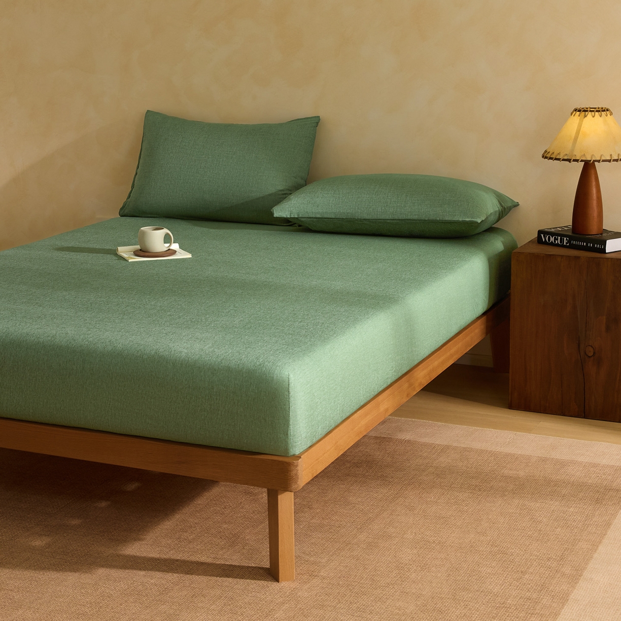 91家纺网 家纺一手货源 找家纺 （总）衿成家纺 2026春夏新款竹纤维床笠凉感纹理感单床笠 床笠单件