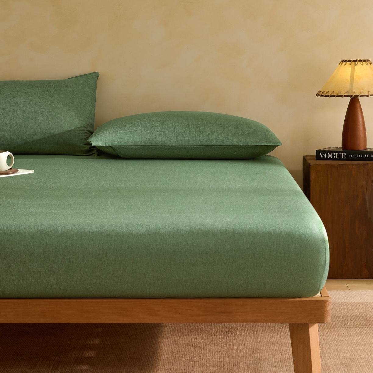 91家纺网 家纺一手货源 找家纺 （总）衿成家纺 2026春夏新款竹纤维床笠凉感纹理感单床笠 床笠单件