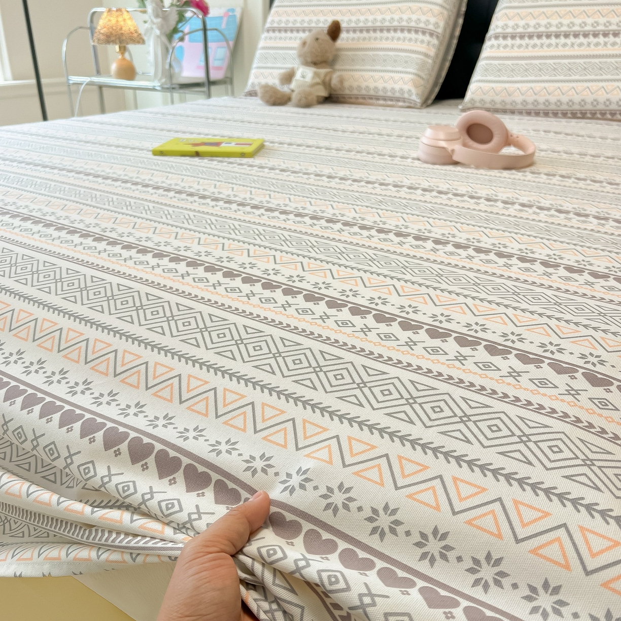 91家纺网 家纺一手货源 找家纺 韩巢家纺 2026新款老粗布床单凉席席子床单单件 逸趣【老粗布】