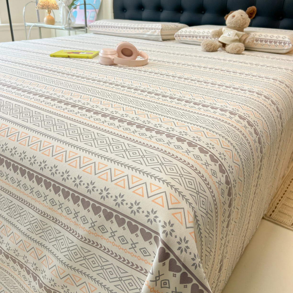 91家纺网 家纺一手货源 找家纺 韩巢家纺 2026新款老粗布床单凉席席子床单单件 逸趣【老粗布】