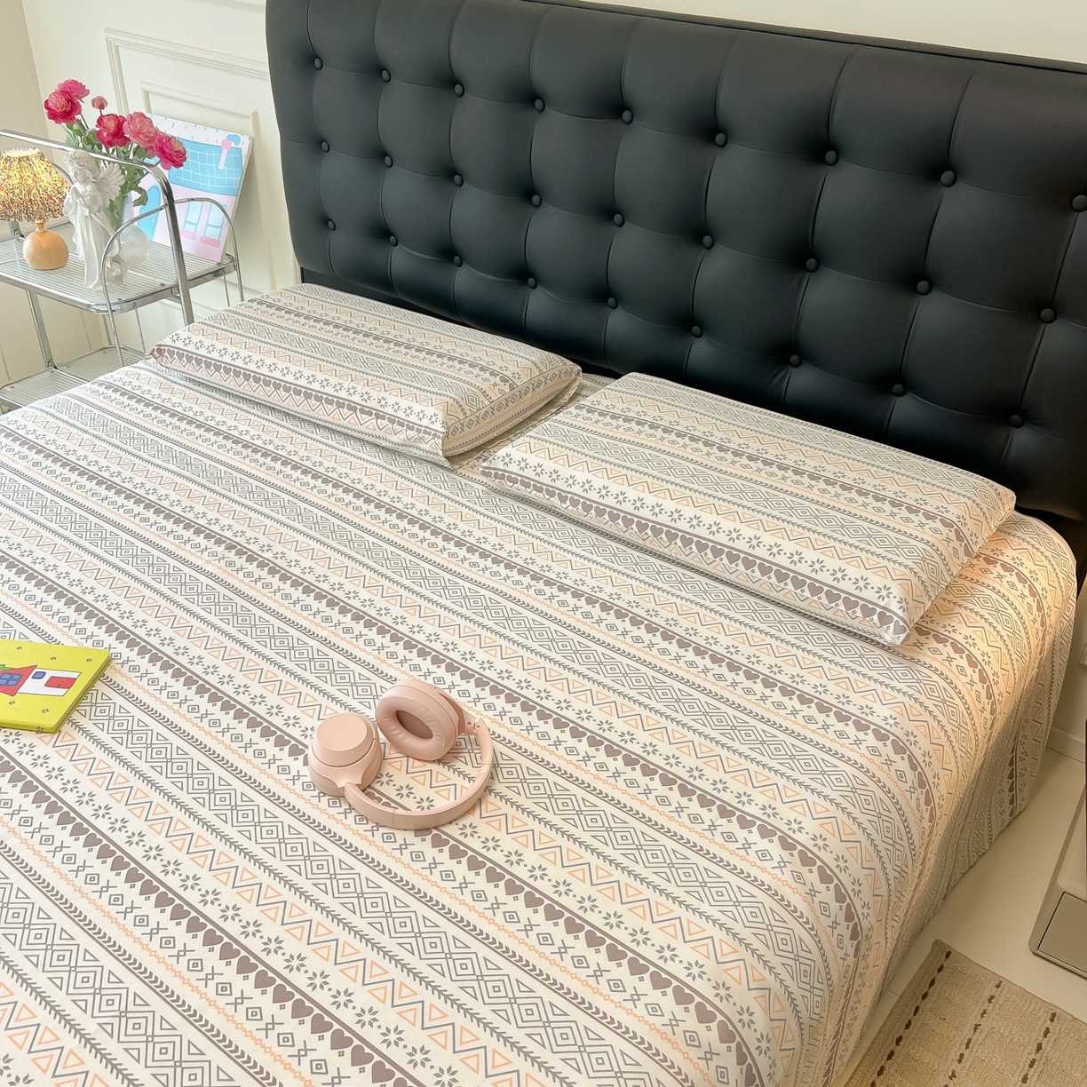 91家纺网 家纺一手货源 找家纺 韩巢家纺 2026新款老粗布床单凉席席子床单单件 逸趣【老粗布】